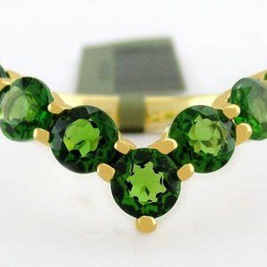 Genuine 1.75 Cts Tsavorite Ring .925 Sterling Silver